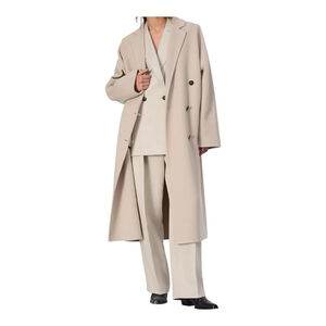 Rag & bone Thea Beige Wool Double-Breasted Coat Size Large